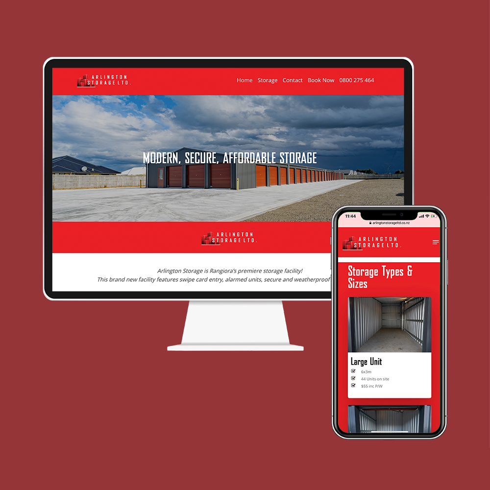 Arlington Storage had their website designed and built by the web developers in Christchurch at MoMac