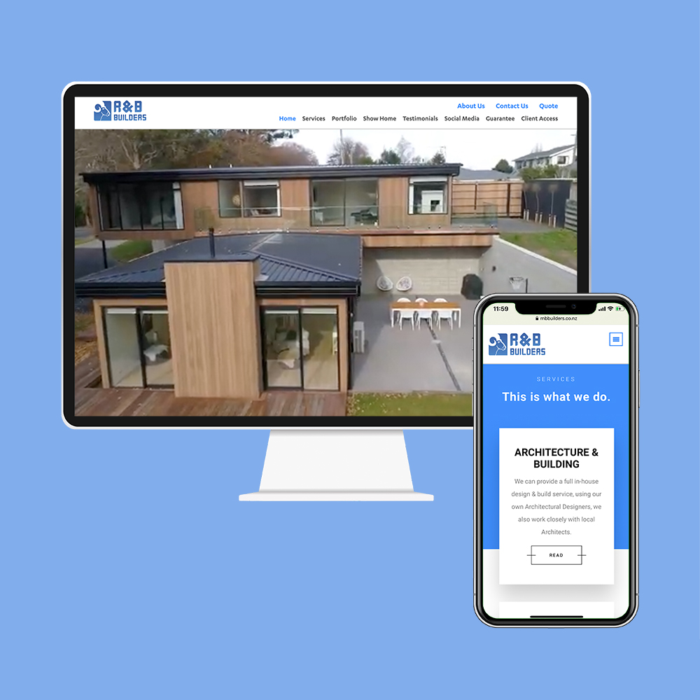 R&B Builders had their website designed and built by the web developers in Christchurch at MoMac