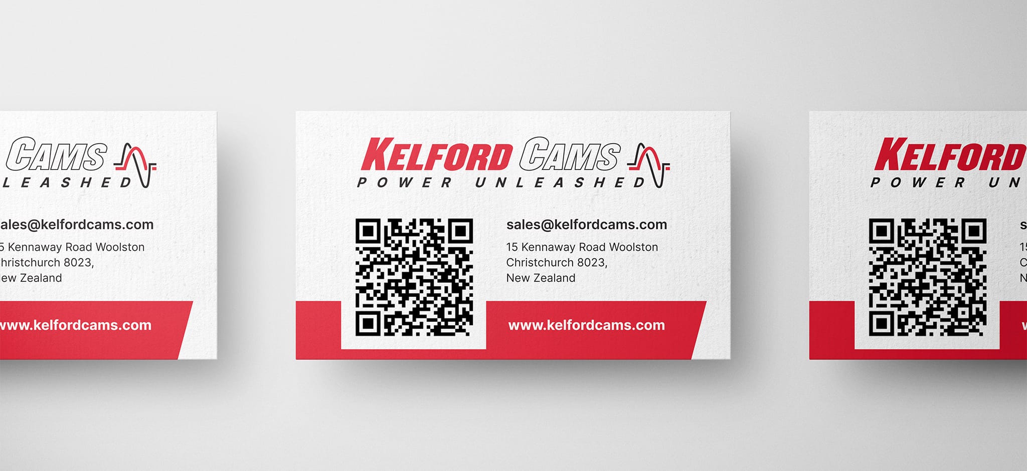 Kelford Cams business card design by MoMac Christchurch graphic designers