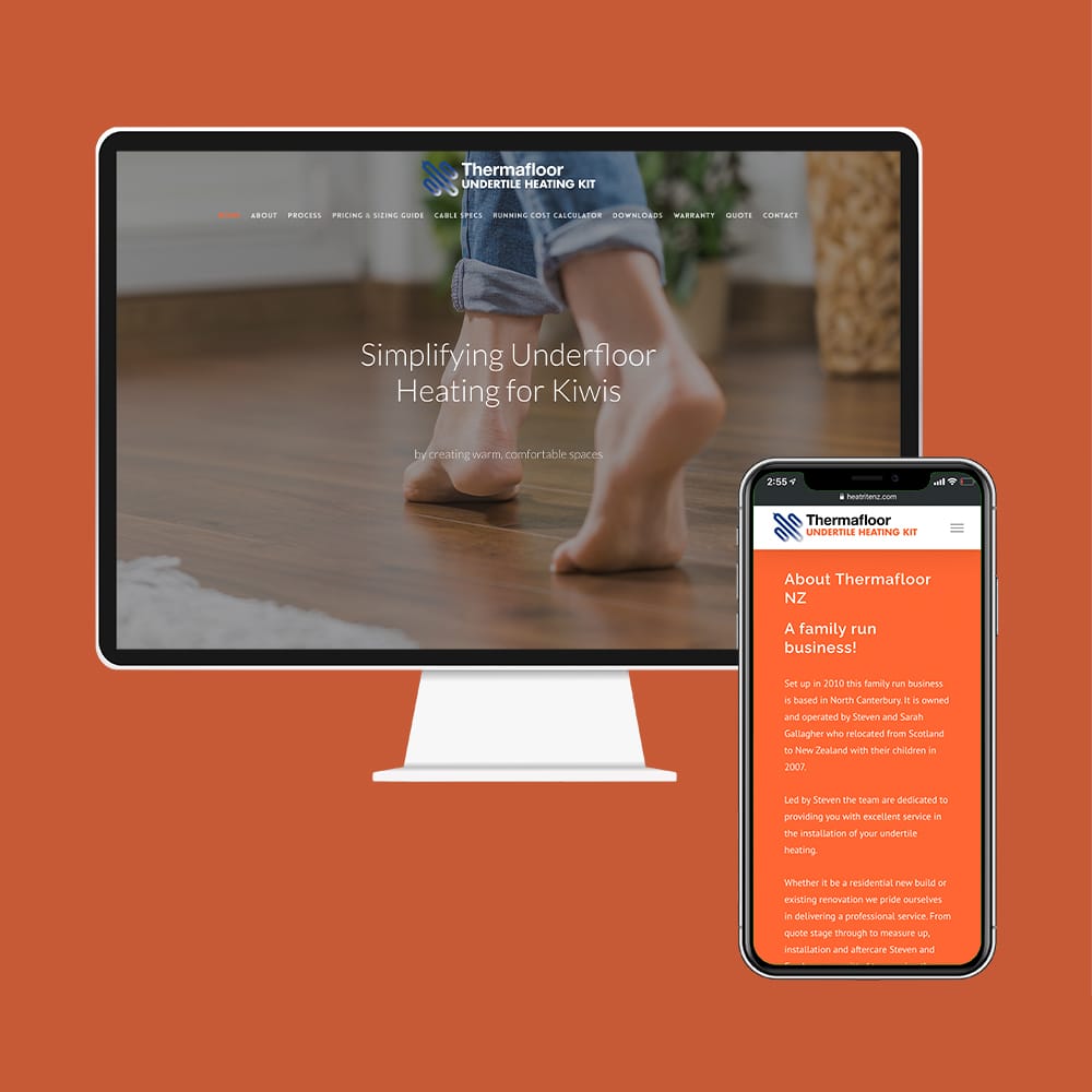 Thermafloor website design by MoMac Rangiora creative agency