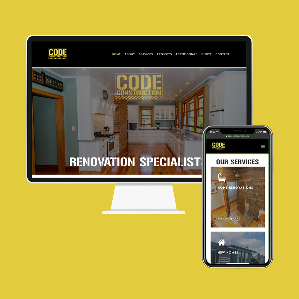 Code Construction had their website designed and built by the web development team at MoMac