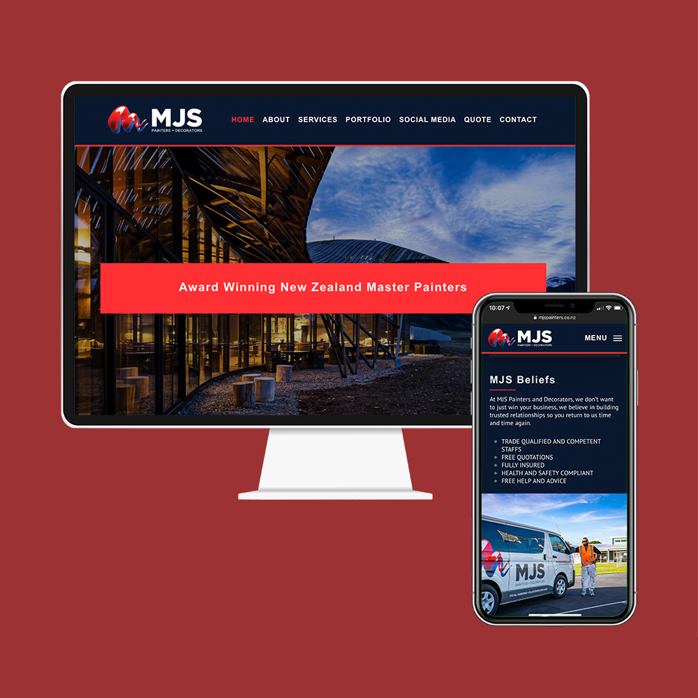 MJS Painters had their website designed and built by MoMac, based in Rangiora