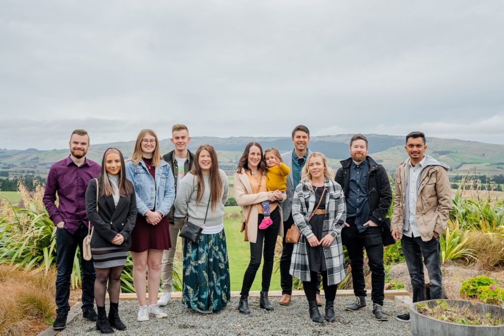 waipara_hills_winery_work_doo_momac_4 MoMac creative agency team at Waipara House of Ball winery in front of mountain scenery