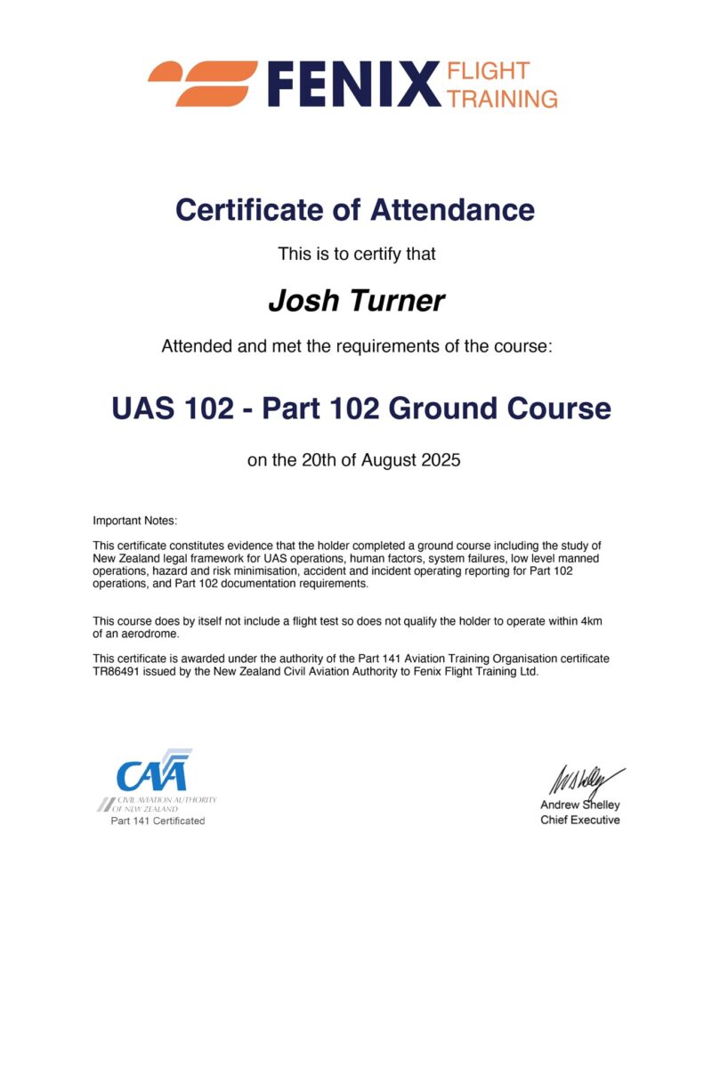 Josh Turner - UAS 102 - Part 102 Ground Course (August, 2025)